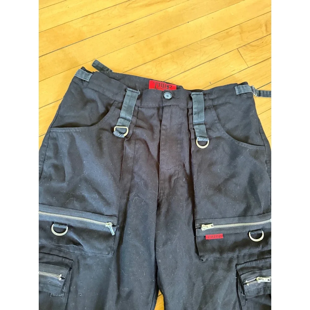Tripp NYC Daang Goodman Black Rave Goth Cut off capri shorts
